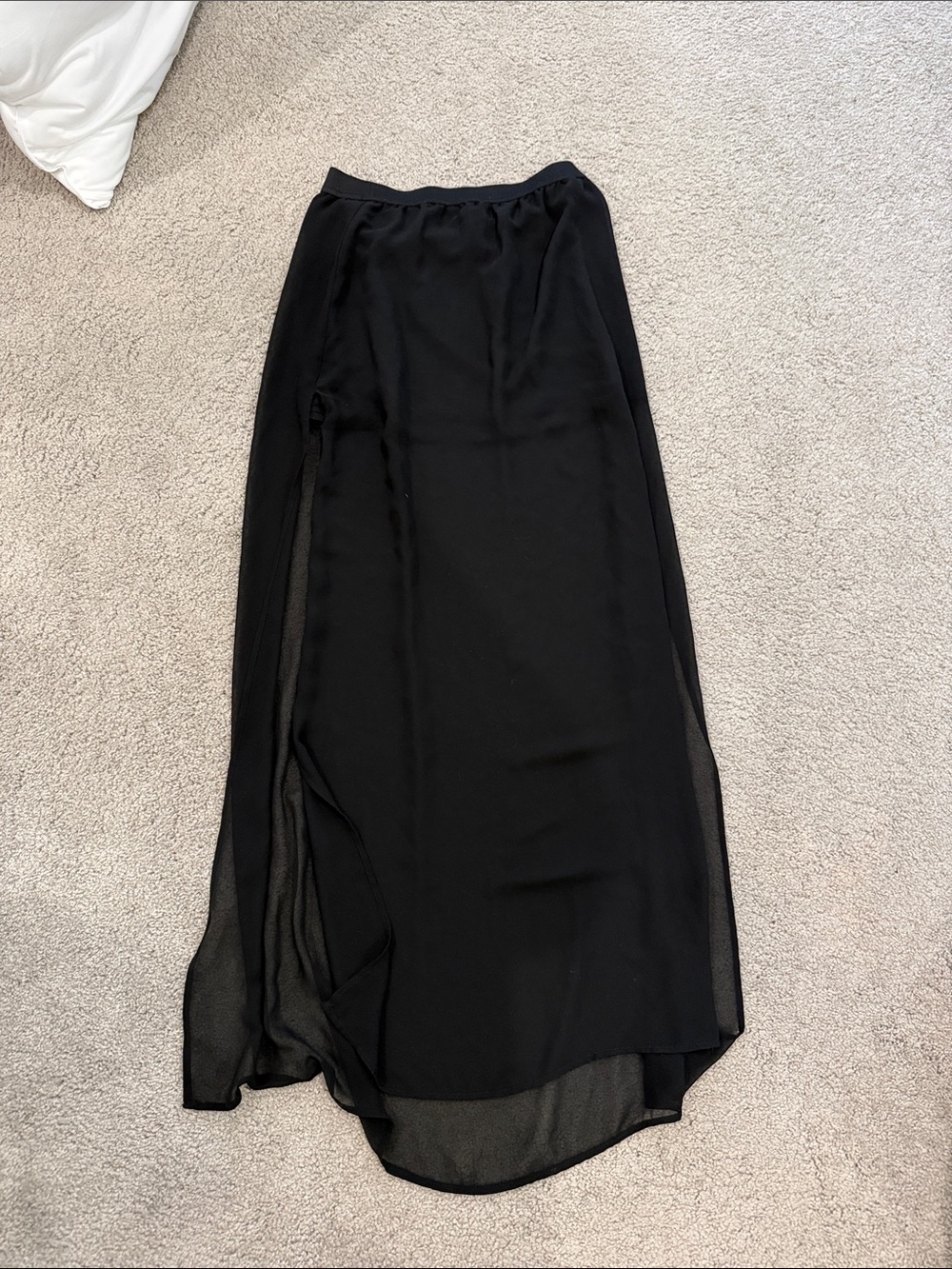 Black Maxi Sheer Overlay Skirt